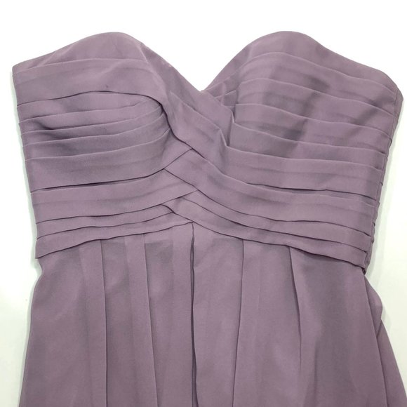 Strapless Dusty Lavender Bridesmaid Dress - Picture 7 of 8